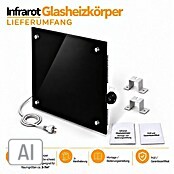 Admiral Infrarot-Glasheizkörper (50 x 50 cm, Schwarz, 350 W)