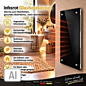 Admiral Infrarot-Glasheizkörper (70 x 55 cm, Schwarz, 500 W)