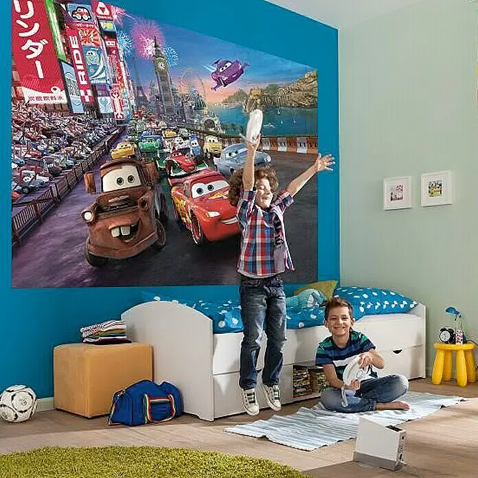 Komar Disney Edition 4 Fototapete Cars Race - 4 -tlg., B x H: 254 x 184 cm, Papier - Stimmungsaufnahme