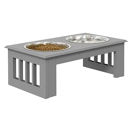 PawHut Futternapf Grau 44L x 24B x 15H cm
