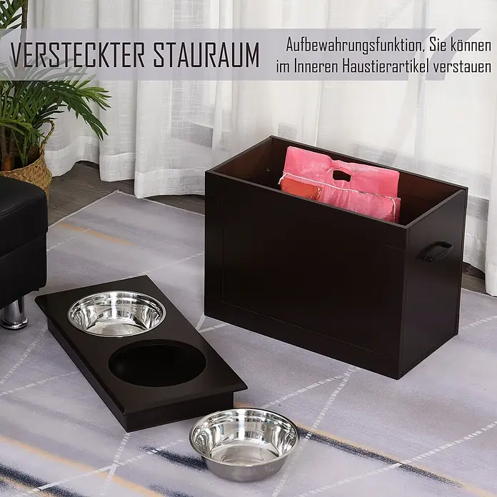 PawHut Napf Espresso 60L x 30B x 41H cm - 