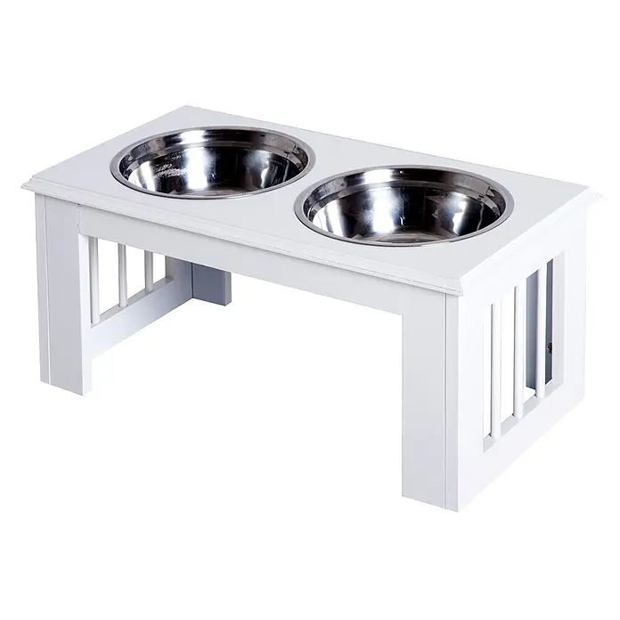 PawHut Futternapf Weiß 58,4L x 30,5B x 25,4H cm - 