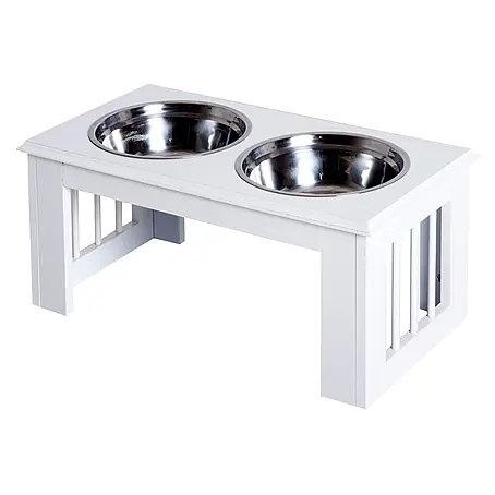 PawHut Futternapf Weiß 58,4L x 30,5B x 25,4H cm
