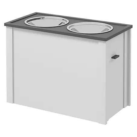 PawHut Futterstation Weiß 60L x 30B x 42H cm