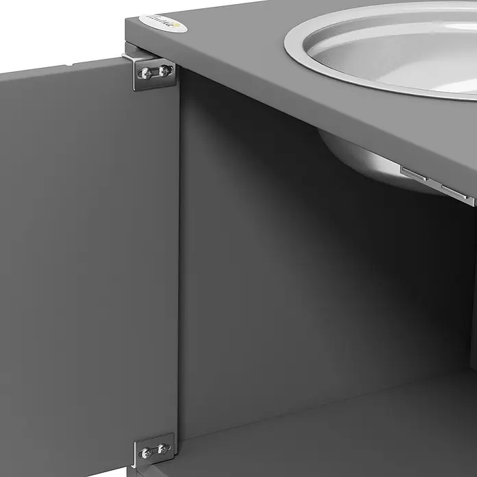 PawHut Futterstation Grau 60L x 30B x 35,5H cm - 