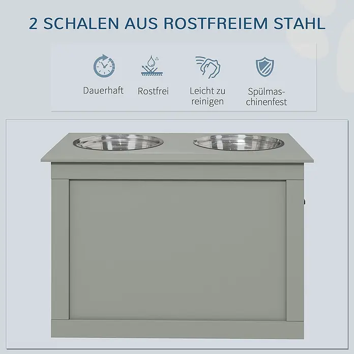 PawHut Napf Grau 60L x 30B x 41H cm - 