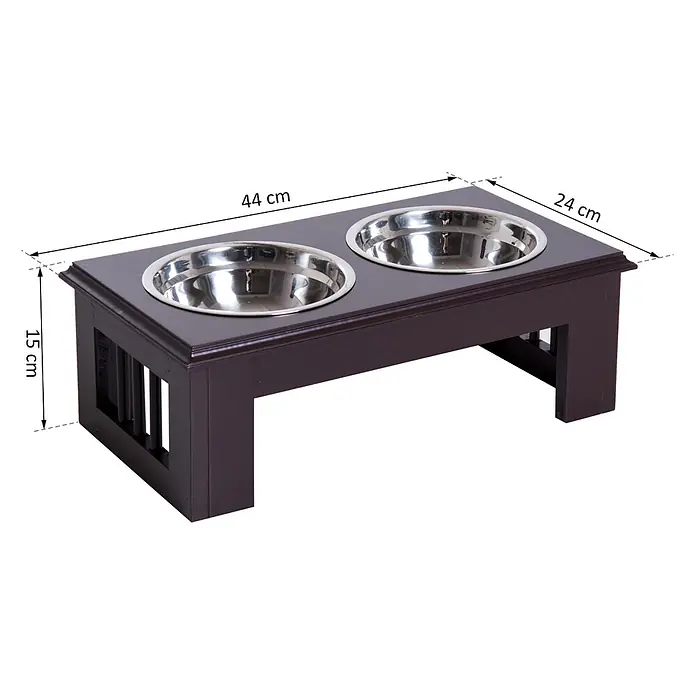 PawHut Futternapf Espresso 44L x 24B x 15H cm - 