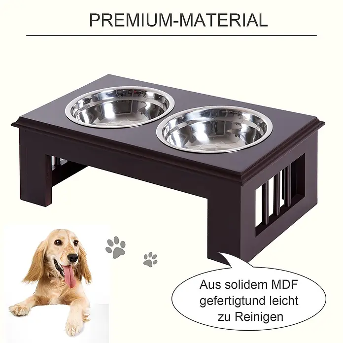PawHut Futternapf Espresso 44L x 24B x 15H cm - 