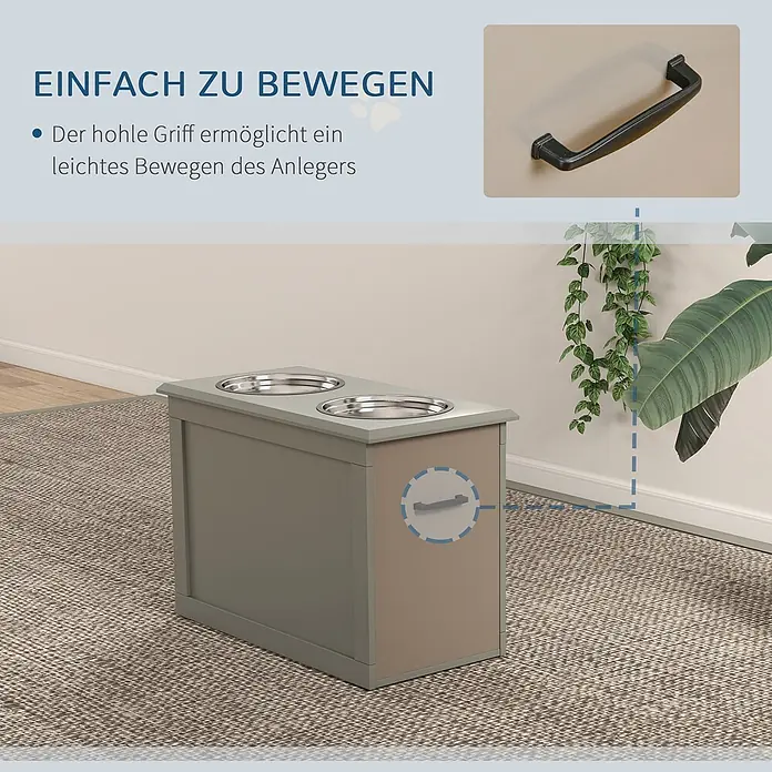 PawHut Napf Grau 60L x 30B x 41H cm - 