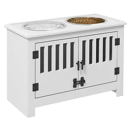 PawHut Futterstation Weiß 60L x 30B x 43H cm