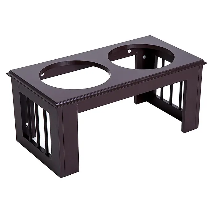 PawHut Futternapf Espresso 58,4L x 30,5B x 25,4H cm - 