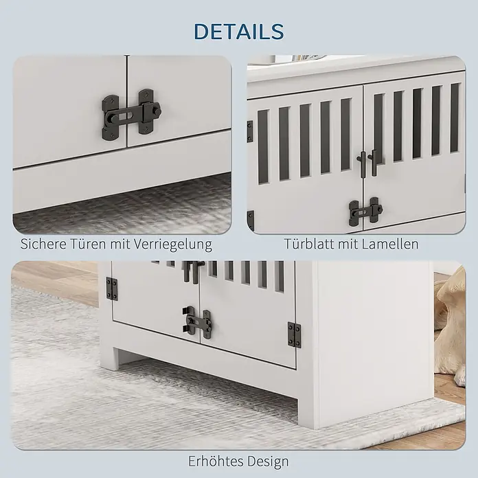 PawHut Futterstation Weiß 60L x 30B x 43H cm - 