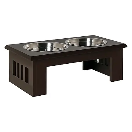 PawHut Futternapf Espresso 58,4L x 30,5B x 25,4H cm