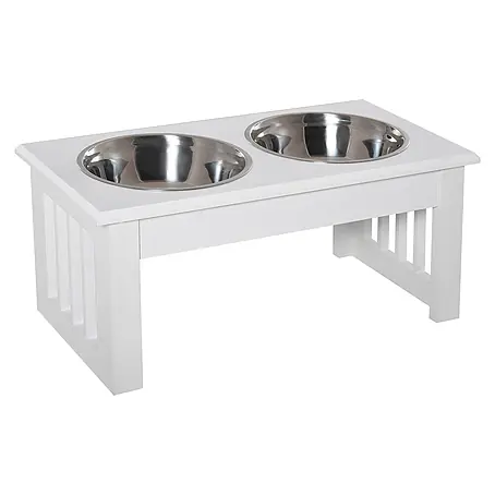 PawHut Futternapf Weiß 44L x 24B x 15H cm