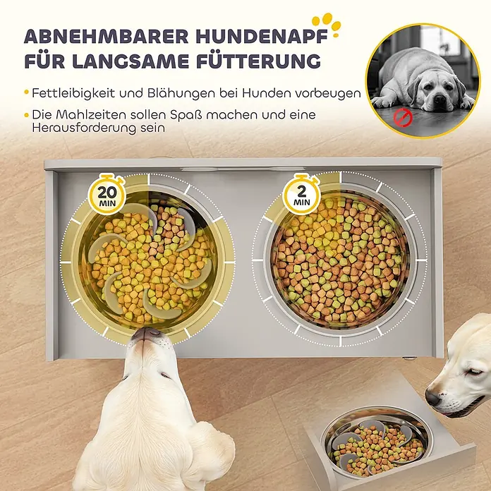 PawHut Hundenapf Grau 60L x 30B x 46H cm - 