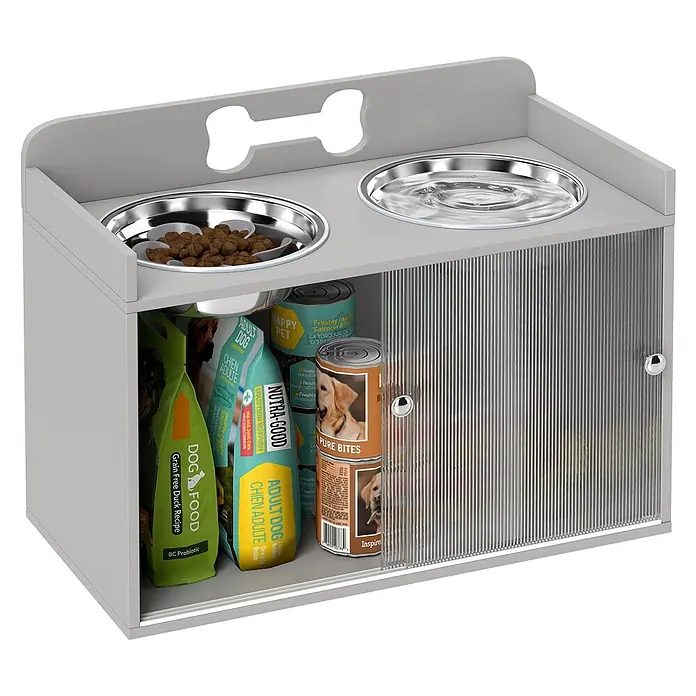 PawHut Hundenapf Grau 60L x 30B x 46H cm - 