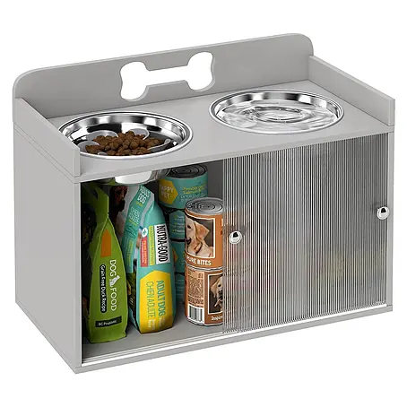 PawHut Hundenapf Grau 60L x 30B x 46H cm