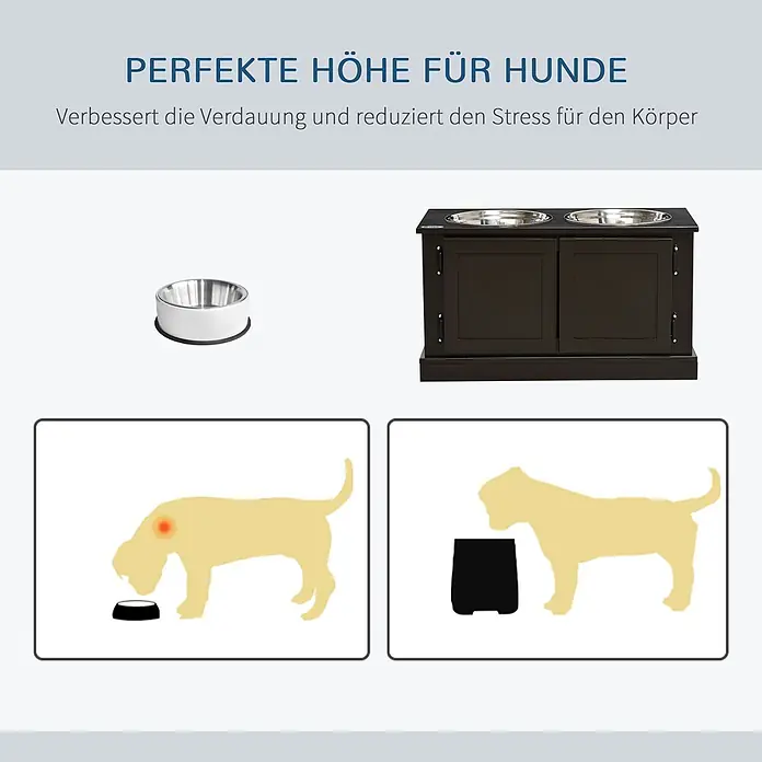 PawHut Hundenapf Kaffee 60L x 30B x 34H cm - 