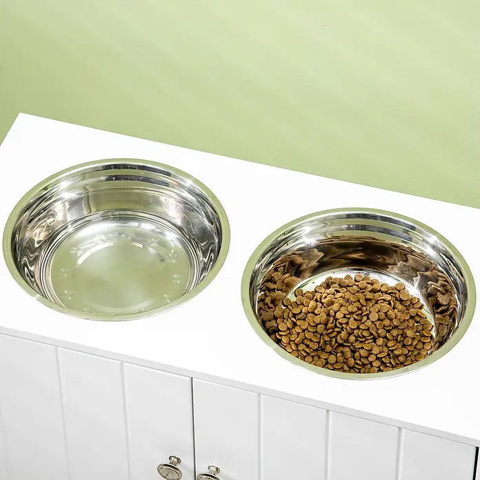 PawHut Futterstation Weiß 60L x 30B x 35,5H cm - 