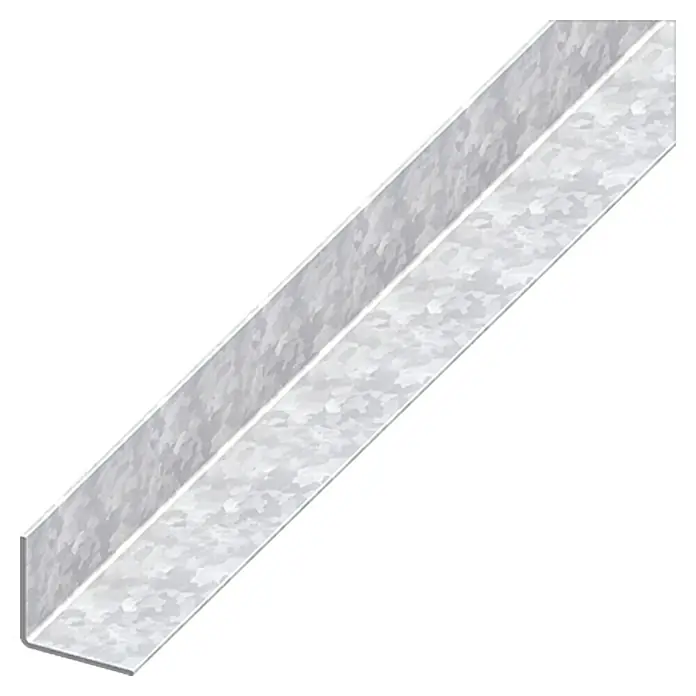 Kantoflex Winkelprofil - 2.500 x 35,5 x 35,5 mm, Kunststoff, Silber - Ein Winkelprofil aus Metall mit einer strukturierten Oberfläche, ideal für Konstruktionen.