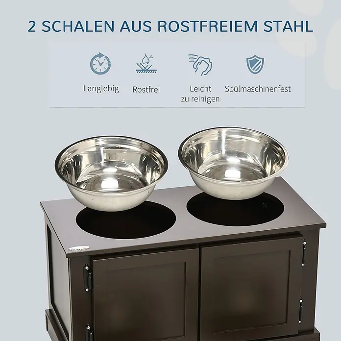 PawHut Hundenapf Kaffee 60L x 30B x 34H cm - 