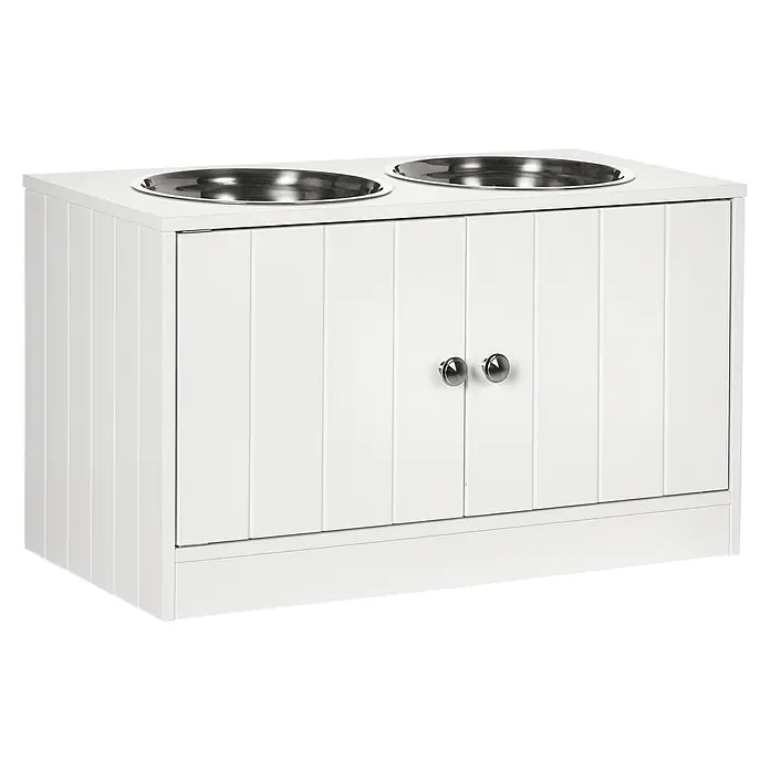 PawHut Futterstation Weiß 60L x 30B x 35,5H cm - 