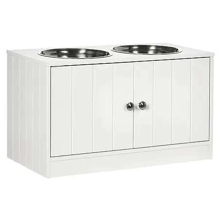PawHut Futterstation Weiß 60L x 30B x 35,5H cm