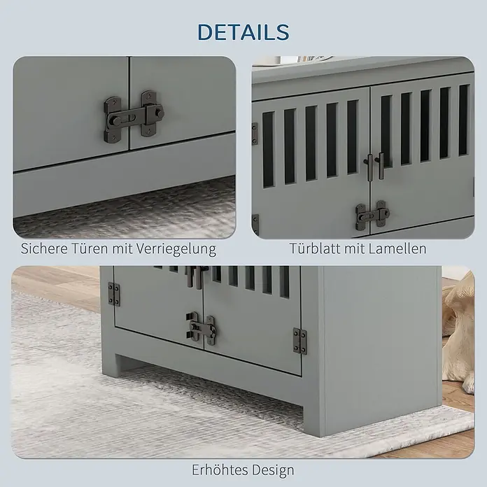 PawHut Futterstation Grau 60L x 30B x 43H cm - 