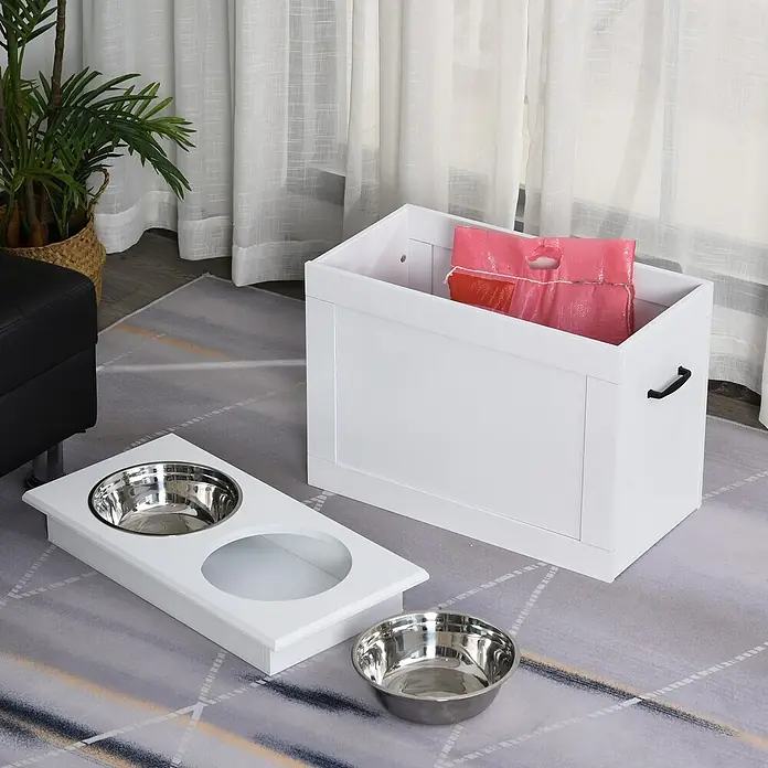 PawHut Napf Weiß 60L x 30B x 41H cm - 