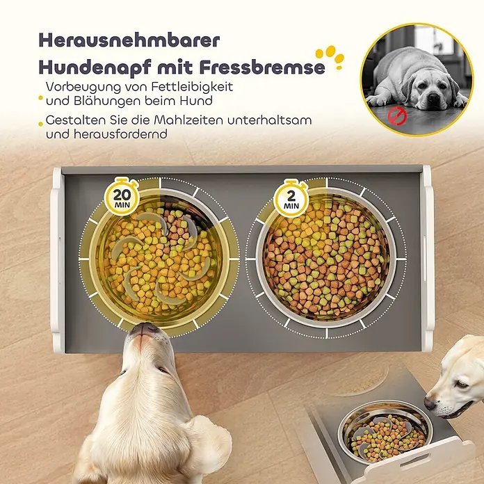 PawHut Hundenapf Weiß 60L x 30B x 35,5H cm - 