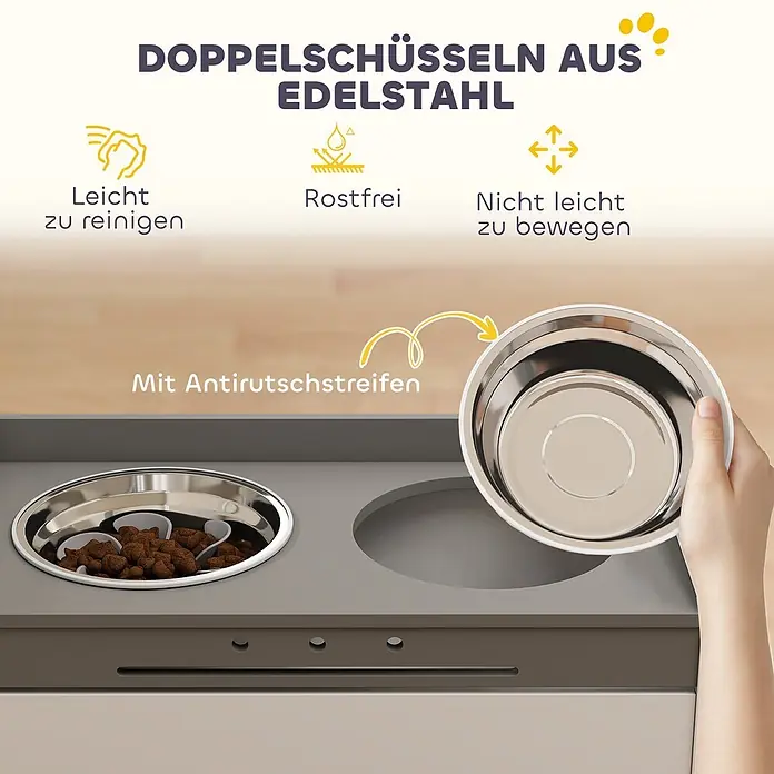 PawHut Hundenapf Weiß 60L x 30B x 35,5H cm - 