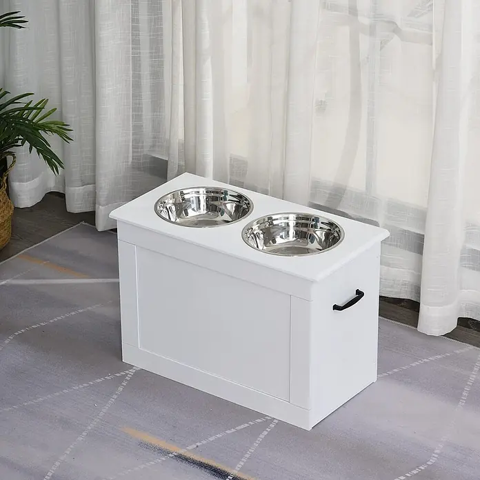PawHut Napf Weiß 60L x 30B x 41H cm - 