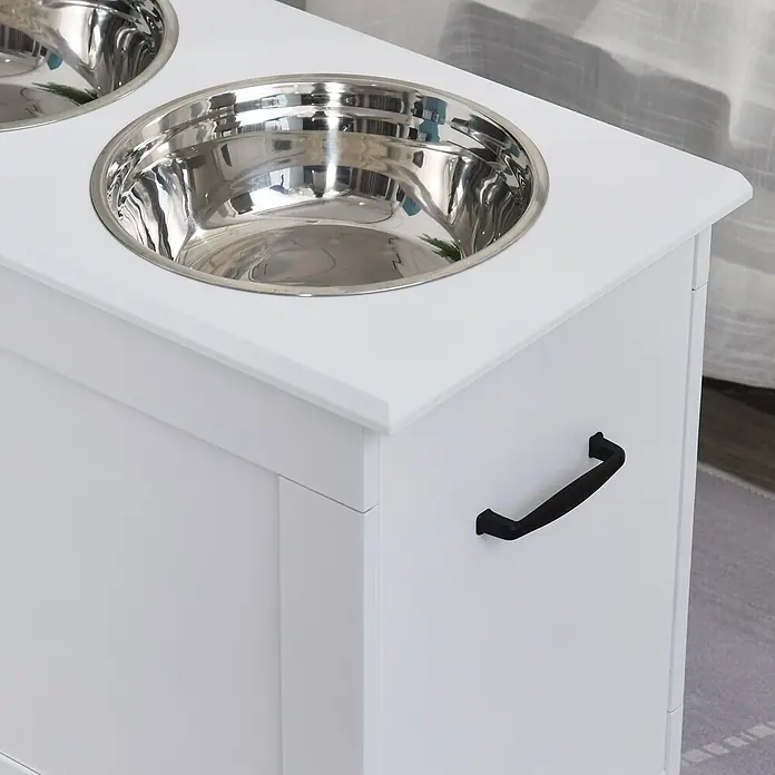 PawHut Napf Weiß 60L x 30B x 41H cm - 
