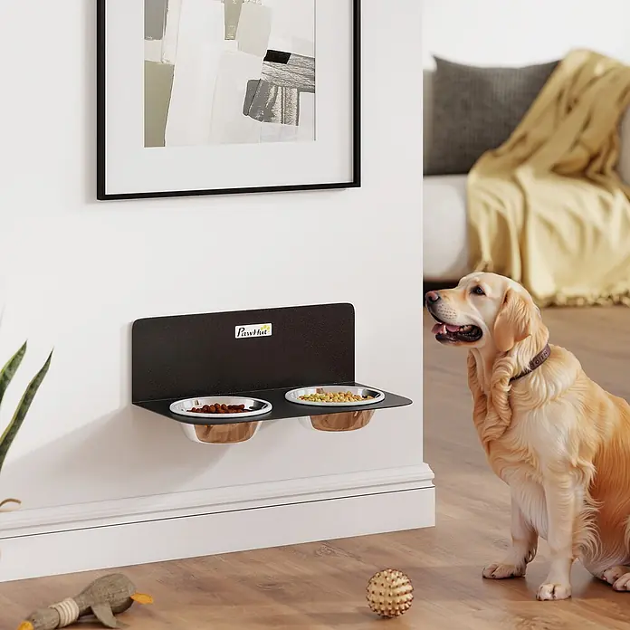 PawHut Hundenapf Schwarz 42L x 23,5B x 14H cm - 