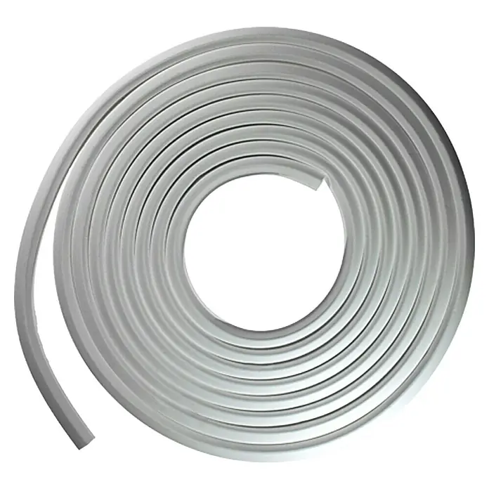 Solid Elements Türdichtung - Weiß, 5 m x 14,4 mm x 15 mm, Passend für: Stahlzargen - Aufgerolltes, graues Kantenschutzprofil zur sicheren Abdeckung scharfer Kanten, ideal für Heimwerker und Profis.