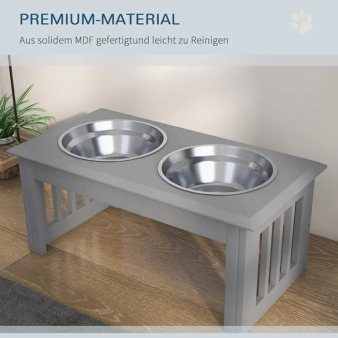 PawHut Futternapf Grau 58,4L x 30,5B x 25,4H cm - 