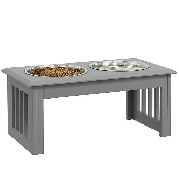 PawHut Futternapf Grau 58,4L x 30,5B x 25,4H cm - 