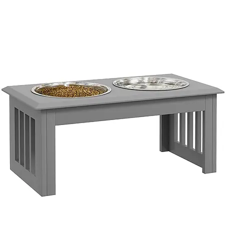 PawHut Futternapf Grau 58,4L x 30,5B x 25,4H cm