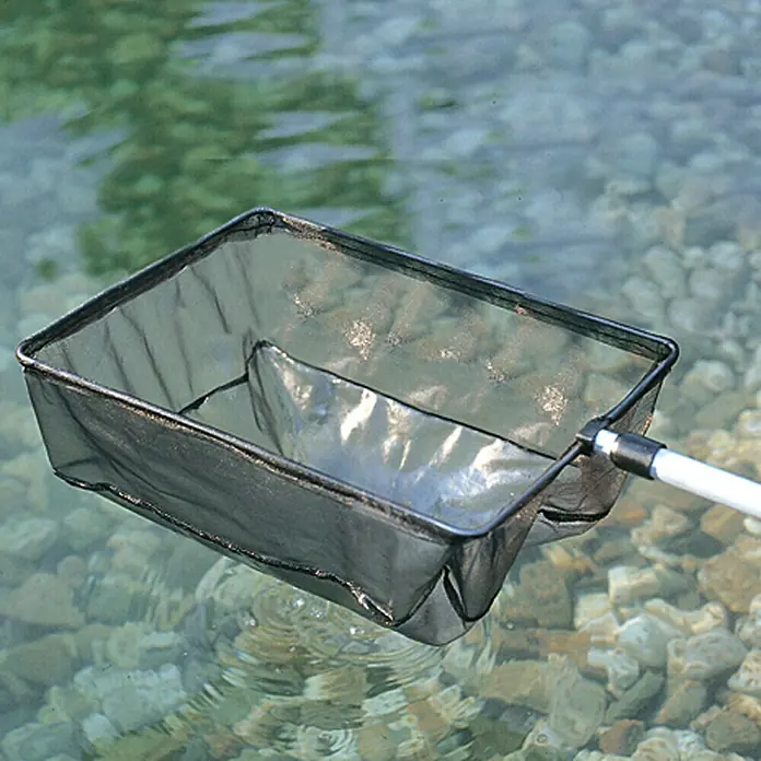 Oase Teichkescher - Aluminium, 25 x 17 cm - Kescher mit Rechteckrahmen und Netz zum Fangen von Fischen oder Reinigen eines Teiches.