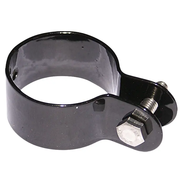 Hadra Zaunschelle - Schwarz, Durchmesser: 40 mm - Schwarze Rohrschelle mit Schraube, ideal für Befestigungen im Sanitärbereich oder zur Installation von Leitungen. Robust und zuverlässig.