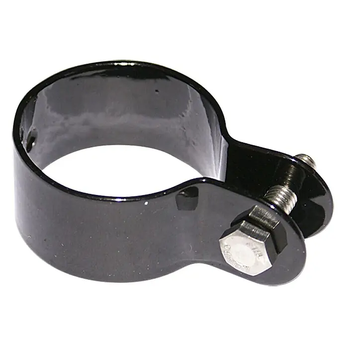 Hadra Zaunschelle - Schwarz, Durchmesser: 40 mm - Schwarze Rohrschelle mit Schraube, ideal für Befestigungen im Sanitärbereich oder zur Installation von Leitungen. Robust und zuverlässig.