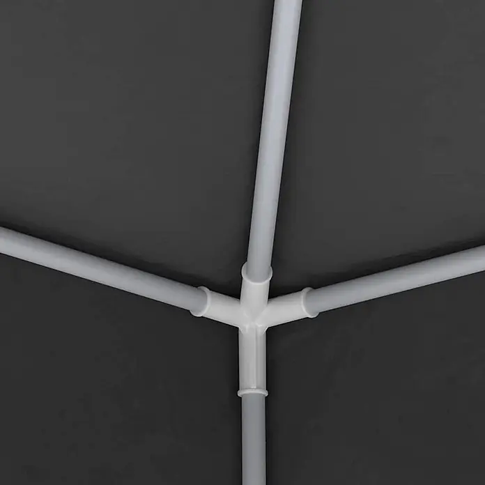 vidaXL Profi Partyzelt mit Seitenwänden 2,5×2,5m Anthrazit 90 g/m² -  - Weißes Kunststoffrohrgestell mit Y-förmigem Verbinder.