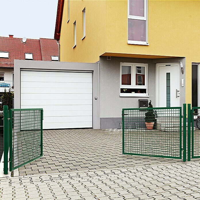 Puerta doble de jardín (Metal, Verde, 314 x 100 cm)