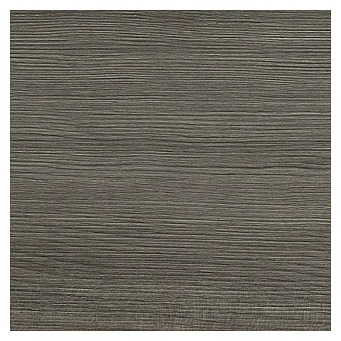 Resopal Premium Küchenarbeitsplatte nach Maß - Silver Pine, Stärke: 3,8 cm, Breite: 90 cm - Nahaufnahme von dunklem, waagerecht gemasertem Holz mit feiner Struktur. Es ist ein ideales Material für Möbel oder Bodenbeläge.