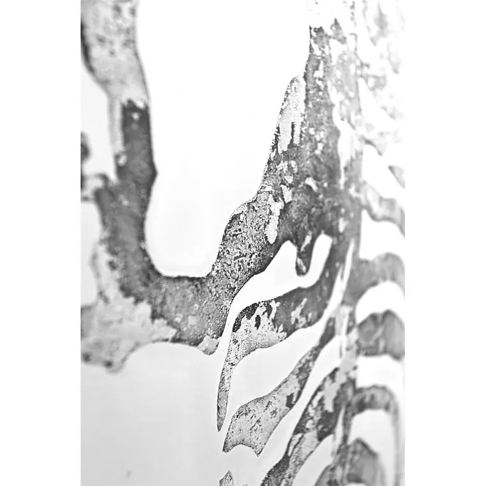 Leinwandbild - Serengeti, B x H: 50 x 150 cm - Schwarz-weißes abstraktes Wellenmuster mit körniger Textur.