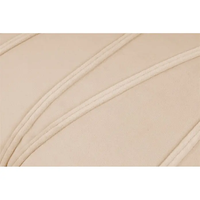 Dekokissen & Decken-Set Paulina - 2 -tlg., Champagner - Beige gerippte Stofftextur.