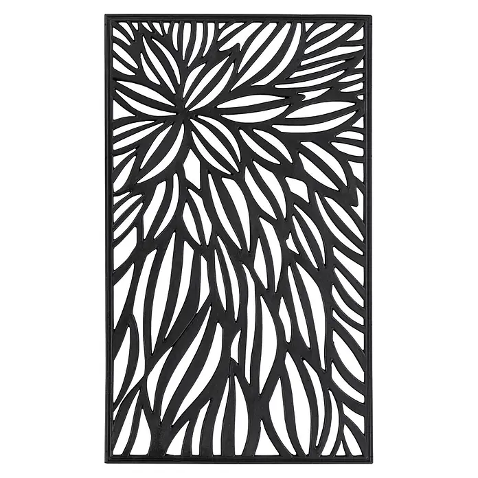 Fußmatte Everyday 225 - 75 x 45 cm, Schwarz, Material Nutzschicht: 100 % Gummi - Schwarze Gummimatte mit einem aufwendigen organischen Blattmuster.