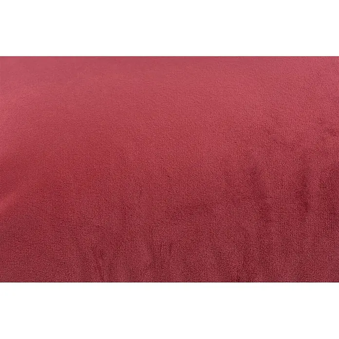 Dekokissen & Decken-Set Prisma - 2 -tlg., Rot/Gold - Kräftiger roter Plüschstoff, der seine weiche, strukturierte Oberfläche zeigt.