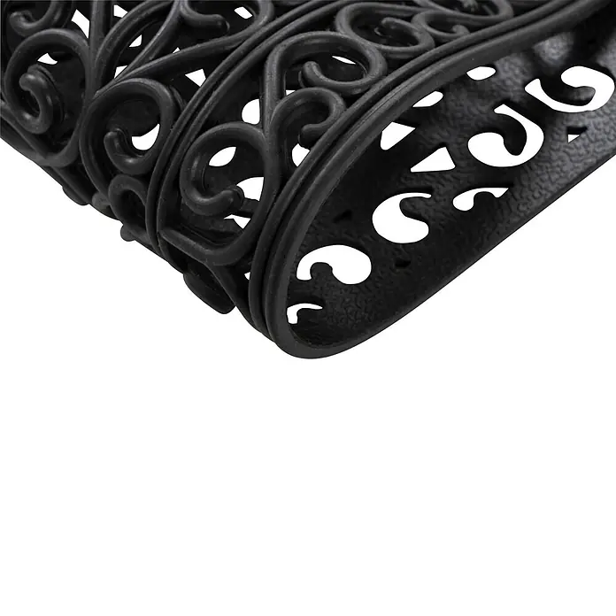 Fußmatte Everyday 125 - 75 x 45 cm, Schwarz, Material Nutzschicht: 100 % Gummi - Schwarze Gummimatte mit verschnörkeltem Muster.