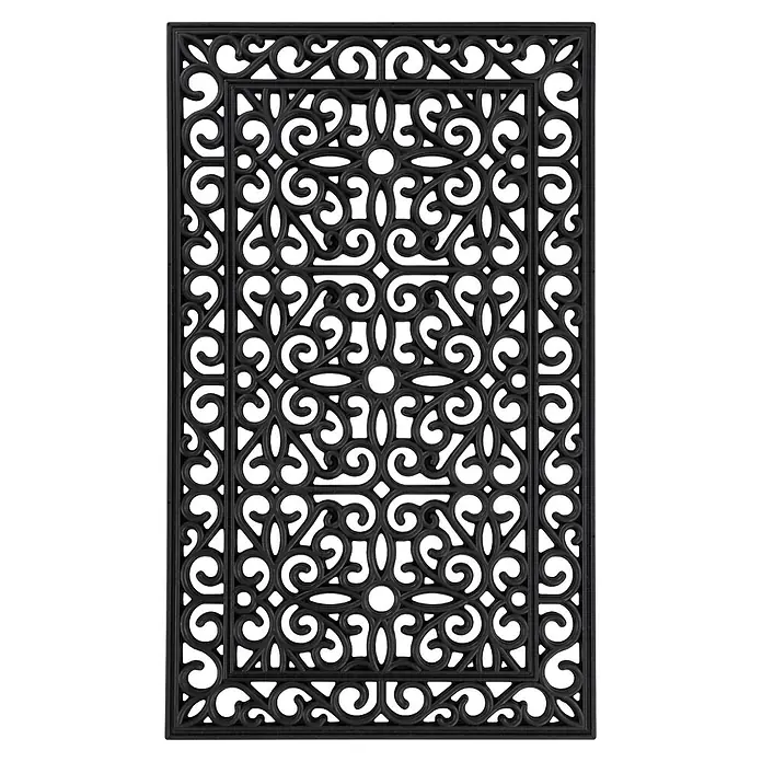 Fußmatte Everyday 125 - 75 x 45 cm, Schwarz, Material Nutzschicht: 100 % Gummi - Schwarze, verzierte Gummifußmatte mit aufwendigem Schnörkelmuster.